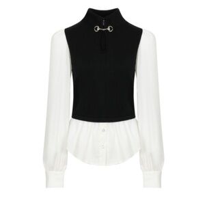 Elegant Black and White Women's Top